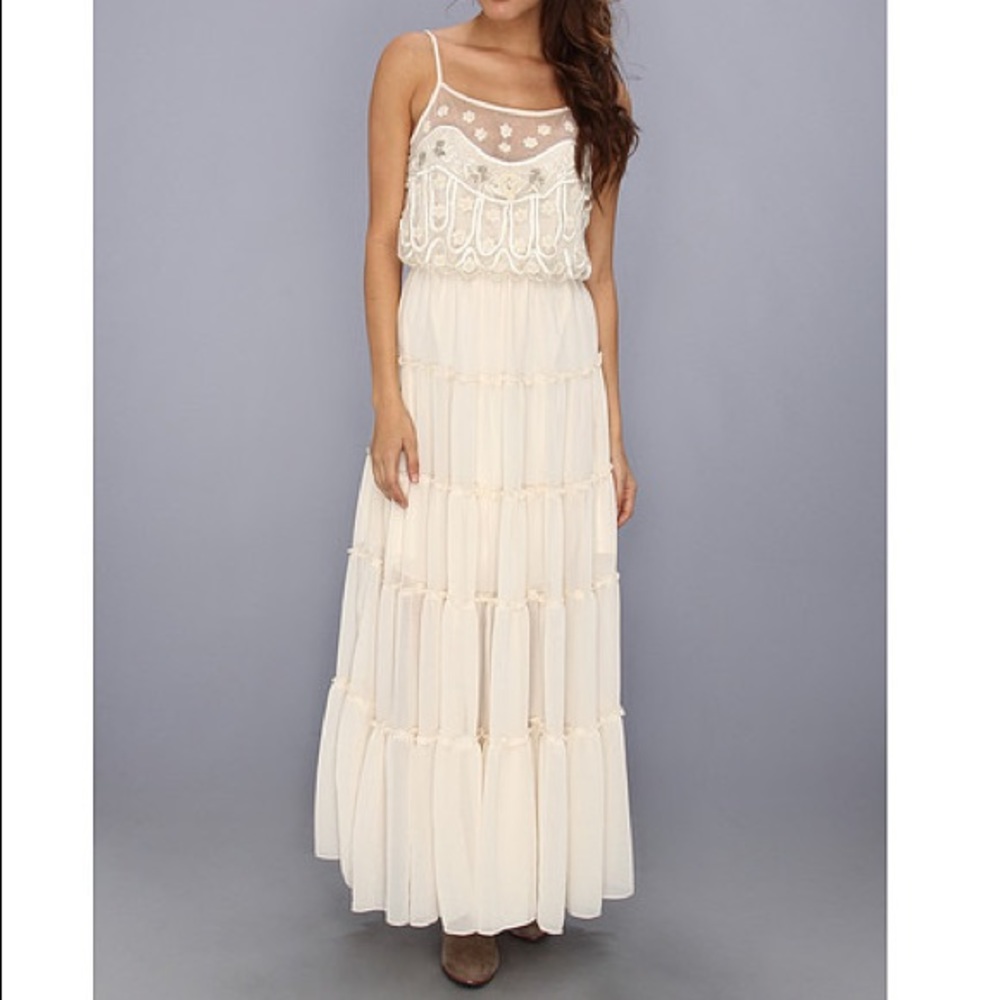 Free People Stardust mesh maxi dress small (4-6)